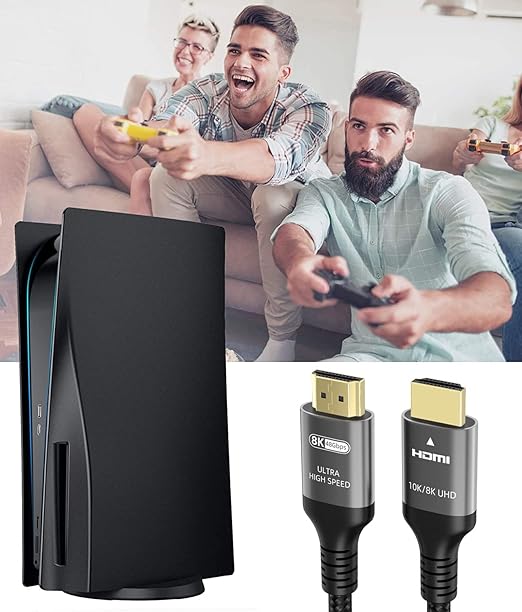 10K 8K 4K HDMI Cable 48Gbps 25 FT, Certified Ultra High Speed HDMI® Cable 4K 240Hz 144Hz 120Hz 8K60Hz 0.01ms HDR10+ eARC HDCP2.3 Netflix Roku TV PC Monitor Projector PS5 Xbox