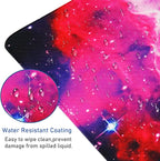 Large Extended Gaming Mouse Pad with Stitched Edges, (31.5X15.7In) Durable Non-Slip Natural Rubber Base, Waterproof Computer Keyboard Pad Mat for Esports Pros/Gamer/Desktop/Office/Home, Galactic Blue