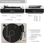 LP&NO.1 Record Player wirelessTurntable with Built-in Speakers and USB Play&Recording Belt-Driven Vintage Phonograph Record Player 3 Speed for Entertainment and Home Decoration(Light Gray)