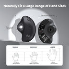 seenda Wireless Trackball Mouse Ergonomic - Bluetooth Rollerball Mouse Rechargeable, Multi Devices Connection Thumb Control Mice Compatible for Mac/Android/Windows Computers - Black