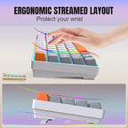 Snpurdiri 60% Wireless Gaming Keyboard and Mouse Combo,Rainbow Backlit Rechargeable 2000mAh Battery,Mini Mechanical Feel Keyboard +Popular RGB Mice for Gaming,Business Office(Gray-White-Orange)