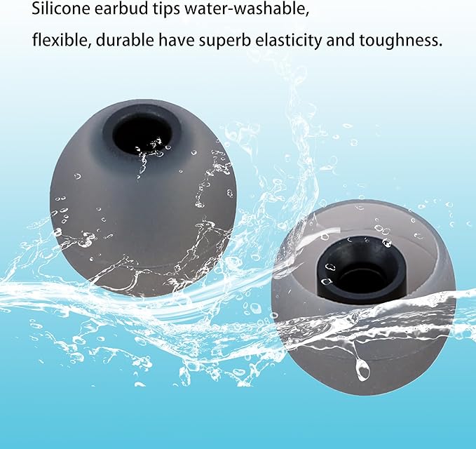 Replacement Earbud Tips Ear Bud Covers Silicone Eartips Fit Most in-Ear Earbuds(Inner Hole 3.8mm -5.1mm) Headphone Earbud Rubber Tips 9 Pairs S M L