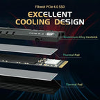 FN970 4TB M.2 2280 PCIe Gen4 x4 NVMe 1.4 Internal Solid State Drive with Heatsink - Speeds up to 7,400MB/s, Configure DRAM Cache, Compatible PS5 Internal SSD