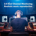 Ortizan C7 Dual-Mode 2.0 Studio Monitors, Active Monitor Speakers for Near Field Music Production, Bluetooth 5.3 Wireless Computer PC Monitor Gaming Bookshelf Speakers(Pair, White)