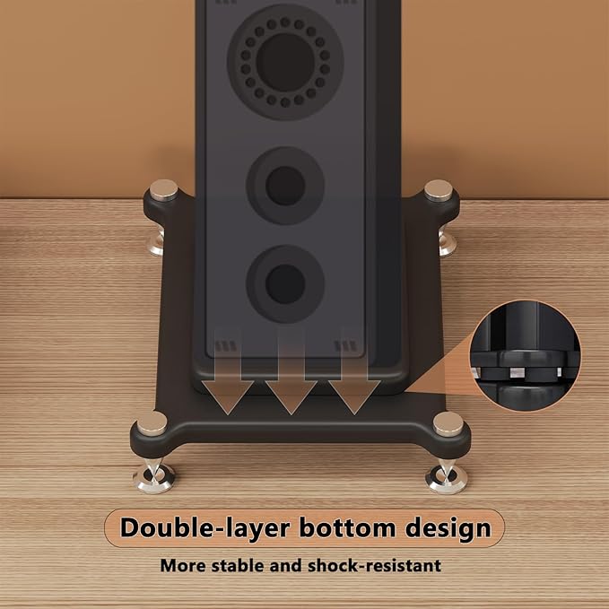 2pcs Subwoofer Isolation Stand, Double-Layered Speaker Isolation Stands with Stainless Steel Metal Feet, Acoustic Speakers Isolation Pad for Floor, Desktop (13.7×15.7in)
