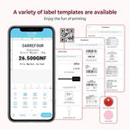 Phomemo Thermal Label Maker - M110 Barcode Label Printer Portable Bluetooth Labeler Maker Machine for for Small Business, Address, Logo, Clothing, Mailing, with 40x30mm Label, Pink