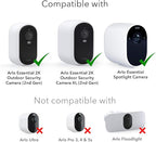 Wasserstein Solar Panel Compatible with Arlo Essential 2K Outdoor Security Camera (2nd Gen) / XL (2nd Gen) & Essential Spotlight (Camera NOT Included) - (1-Pack, Black)