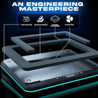 KLIM Turbofrost - Gaming Laptop Cooling Pad - 4 Powerful Turbo Fans - 4 x 4000 RPM, Laptop Cooler 2 Power Modes USB-C/DC, Dynamic RGB, 4-Ports USB, Sealed Foam for Fast Cooling for Laptops up to 17in
