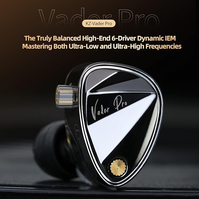 KZ Vader Pro in-Ear Monitors Gaming Earbuds, Triple Dynamic Driver IEM with 4 Tuning Switches, Clarity in All Frequency Stereo Sound Comfortable Noise Isolating Earphones for Stage and Studio (MIC)