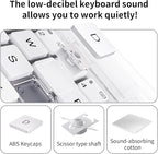 Keyboard Case for 12.9 inch iPad Pro 6/5/4/3rd Gen & 13 inch iPad Air (2025 M3, 2024 M2) Wireless Keyboard with Trackpad 7 Color Backlit, Transparent Protective Cover with Pencil Holder (White)