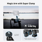 NEEWER Super Clamp with 3" Dual Ballhead Magic Arm, Camera Phone Clamp Mount with 1/4" 3/8" Threads, Cold Shoe, Phone Holder, Action Camera Adapter Compatible with GoPro DJI iPhone 16 15 Pro Max, ST88