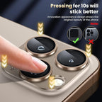WSKEN for iPhone 16 Pro/iPhone 16 Pro Max Camera Lens Protector, [Military Grade Shatterproof] [Strong Adsorption] Metal Aluminum Alloy Tempered Glass Camera Screen Protector, Desert Titanium
