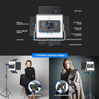NEEWER 660 PRO RGB Led Video Light with APP Control/Barn Door/U Bracket, 360° Full Color, CRI 97+, 50W Panel Studio Light for Gaming Live Streaming YouTube Webex Recording Filming Photography