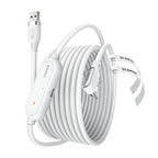 AMVR 16FT(5M) Charging Link Cable Accessories Compatible with Meta Quest 3/3S/Pico 4 - Data Line with Separate Fast Charging Port, High-Speed Max 5Mbps Transfer to PCVR/SteamVR, Play While Charger