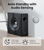 Edifier T5s Powered Active Subwoofer with 70W RMS, 8" Long-Throw Woofer, Deep Bass (35Hz) Speaker, Built-in Amp, Low Distortion, Phase Selector & Energy-Efficient for Home & Studio Audio, Black