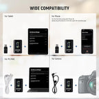 NEEWER CM28 Wireless Lavalier Microphone System, 1 Click Noise Canceling, 4GB Storage for 9Hrs of 48KHz 16 Bit Uncompressed Audio, Lapel Mic Compatible with iPhone/Android/PC/Camera/iPad