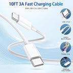 2Pack iPhone 16 15 Chargers,Dual Port Fast Wall Chargers Block with 10FT USB C to C Cable Cord Charger Fast Charging for iPhone 16e/16 Pro Max/16 Pro/16 Plus/15/15 Pro Max/15 Pro/15 Plus/iPad