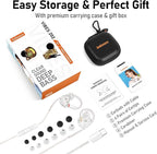 Vibes 202MC USB-C Wired Earbuds - HiFi in Ear Monitor Headphones - Noise Isolating Ear Buds w/ Mic - Clear Sound, Deep Bass & Comfort-Fit Earphones - MMCX to USBC, Silver Plated Cord, Carrying Case
