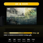 4K@60Hz HDMI Splitter 1x2 4:4:4,18 Gbps,Supports Soundbar,HDCP Bypass,EDID,Duplicate/Mirror/Copy,Downscale, HDR,Dolby Vision Atmos,4K HDMI Splitter 1 in 2 Out for Dual Monitors