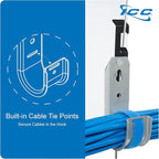 ICC Batwing J Hook 2” with Retainer Clip - Galvanized Steel Cable Management Hooks for Hanging Cable to Hanger Wire and Threaded Rod - Rust-Resistant, EIA and TIA Compliant - 2 Inch 25 Pack