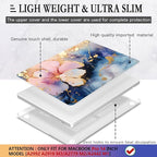 CISSOOK Plastic Hard Shell Compatible with MacBook Pro 14 inch Case 2024 2023 2022 2021 Release, M4 A3112 A3185 A3401 M3 A2918 A2992 M2 A2779 M1 A2442 Pro/Max Chip, Marble Flower