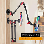 Adjustable Mobile Phone Holder for Desk, Wall Mount and Ceiling Mount Bracket for Phone and Other Smartphones (Metal Base+82cm arms+Phone Clip)