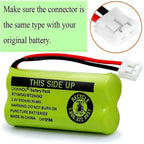 2.4v BT184342 BT284342 BT18433 BT28433 BT183348 BT283348 BT-1011 Replacement Battery Compatible with Phone CS6209 CS6219 CS6229 DS6151 89-1330-01-00 CPH-515D(2-Pack)