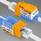 Everest 45° Angled RJ45 Cat5e Keystone Jacks 50-Pack in Yellow - Slim Profile Female RJ45 Connectors - Cat 5e Keystone Jack - Compatible with 45° Angled Speed Termination Tool - 45Term (B0BL3GS7ZY)