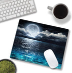 Mouse Pad, Ocean and Moon Mouse Pad, Square Waterproof Mouse Pad Non-Slip Rubber Base MousePads for Office Laptop, 9.5"x7.9"x0.12" Inch(Ocean and Moon)