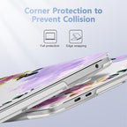 Case for MacBook Pro 13 inch with/Without Touch Bar (2016-2022, M2 A2338 M1 A2289 A2251 A2159 A1989 A1706 A1708), Hard Shell + Keyboard Cover + Dust Plug - Purple Flower