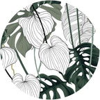 ITNRSIIET Round Mouse Pad with Stitched Edge Premium-Textured Waterproof Non-Slip Rubber Base Desktop Protection Mat Diameter 8.7 inches, Tropical Plant
