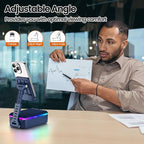 JTEMAN Gifts for Men Women,Cell Phone Stand with Bluetooth Speaker,LED Light,and Lanyard,Cool Tech Gadgets,Unique Birthday Gifts for Men Husband Mom Dad-Blue