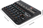 7 Channel mixer, DJ Mixer Board with Bluetooth and Usb, Audio Sound Card with Interface Recording and 48V Phantom Power, Sounds Mixer Board with FX Reverb Delay Effect for Streaming