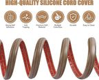 Floor Cord Cover Self Adhesive Cord Hider,10FT Cable Management, Extension Strip Protector for Wires, Prevent Cable Trips for Offices, Gyms, Exhibitions Cavity:0.39"(W) x0.27(H) Woodsmokedbrown