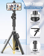 Selfie Stick for iPhone:Selfie Stick Tripod with Remote,Tripod for Video Recording,is Content Creator's Vlogging Kit,Compatible with Android, Camera, Also a Gopro Trip