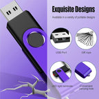EASTBULL Flash Drive Bulk 8GB USB 20 Pack with Lanyards USB 2.0 Thumb Drive Bulk Memory Stick Swivel Pen Drive for Storage and Backup 8 GB 20 Pack, Purple