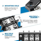 GLOSO Terminal Blocks Double Row Stainless 11 mm Pitch TBC, Marine Grade, 12-22 AWG Cu, 25A/300V - 1 Pack, 2 Poles