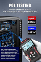 NF-8209S Network Cable Tester, RJ45 Ethernet Tester for POE/Cat5/Cat7/Cat6a/Cat6/Cat5e, Wire Mapper, Length, Open/Short, Wire Fault Locator, Ethernet LAN Network Toner Tool