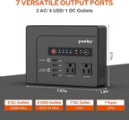Powkey Solar Powered Generator,200W Portable Solar Generator Power Station with Solar Panels 40W,146Wh Generator Power Bank with 2 AC Outlet 110V Pure Sine Wave for Outdoor Camping Emergency Home