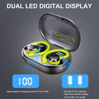 Wireless Earbud, Bluetooth 5.4 Headphones IP7 Waterproof for Sport, 48H Running Wireless Earphones with ENC Noise Cancelling Mic, Deep Bass Over Ear bud with Earhooks for Android, iOS, Workout, Green