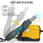 BK882 Soldering Station 2-IN-1 Hot Air Rework Station with Large LCD Display,650W Hign Power Solder Stations, °F /°C Cool/Hot Air Conversion, Digital Temperature Calibration, Auto Sleep