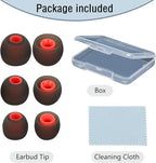 Earbud Replacement Tips Silicone Earbud Tips Ear Tips Fit for in-Ear Headphones (Inner Hole 3.8mm -5.1mm) Earbud Rubber Tips Earbud Covers 9 Pairs S/M/L