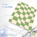 Case for MacBook Air 15 Inch 2025 2024 2023 Release M4 A3241 M3 A3114 M2 A2941, Hard Shell with Screen Protector & Keyboard Cover, Compatible with Touch ID, Green Checkered