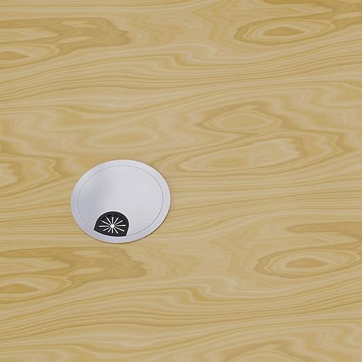 Desk Grommet 2-1/8 Inch 53mm, Zinc Alloy Computer Desk Wire Hole Cover, Office Desktop Cord Cable Hole Metal Ring, Bright Silver