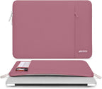 MOSISO Laptop Case 13.3 inch, 13-13.3 inch Laptop Sleeve Compatible with MacBook Air/Pro 13 / Pro 14, HP Dell ASUS Lenovo Notebook, Polyester Vertical Computer Sleeve Bag with Pocket, Dusty Rose