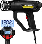 TECKWRAP Heat Gun 2000W with LCD Display, Adjustable Hot Air Gun for Vinyl Wrap, Shrink Wrap, Paint Removal & DIY Crafts (122–1202°F)