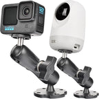 Heavy-Duty Camera Wall/Desktop Mount with 1/4"-20 Thread, Aluminum Alloy Arm, Dual Ball Heads, 1-Inch TPU Ball, Free Rotation,Compatible with DSLR, CCTV, RAM B System