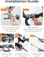 Movmax C Clamp Camera Mount for Flat Tube Road Bike, Super Clamp with 1/4"-20 Thread,E-Bike Accessories/Bicycle, Compatible with GoPro Hero13/12/11/10/ DJI Osmo 360/Action 5 Pro/4/3/Insta360 X4/X5