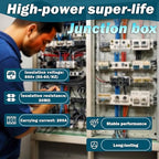 2-in-4-Out Self-Lifting Junction Box | Tool-Free Quick Connect Terminal Block for Home Wiring |Fireproof PVC Zero-Live Line Splitter one Piece