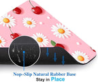 Pink Daisy Cherry Mouse Pads for Desk, Portable Wireless Computer Mouse pad Small Design with Women, Non-Slip Rubber Base Laptop Mousepad 9.5" x 7.9" Smooth Surface for Office & Travel